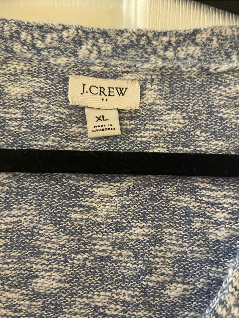 J. Crew Heathered Light Blue V-Neck Button Cardigan - Picture 4 of 5